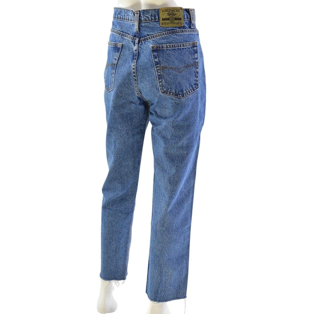 90s Vintage Jordache Jeans High Waist Tapered Leg Raw Hem Womens 14 32x29 Inseam - Picture 4 of 7